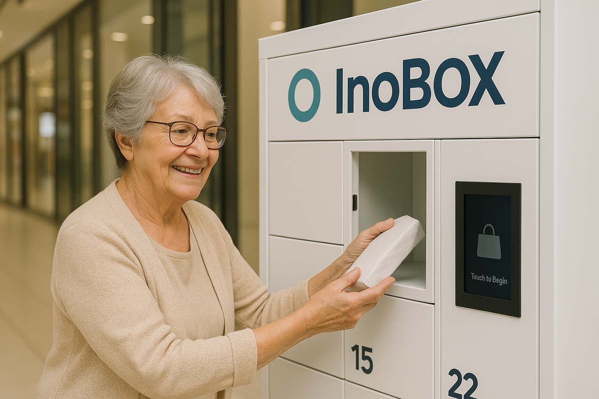 Smart locker INOBOX instalado em hub de conveniência