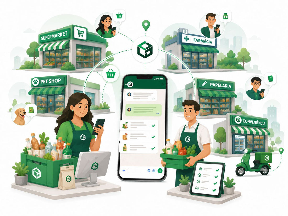 Supermercado, farmácia, pet shop e papelaria